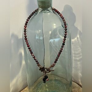 Jasper Beaded Necklace with Toggle Clasp